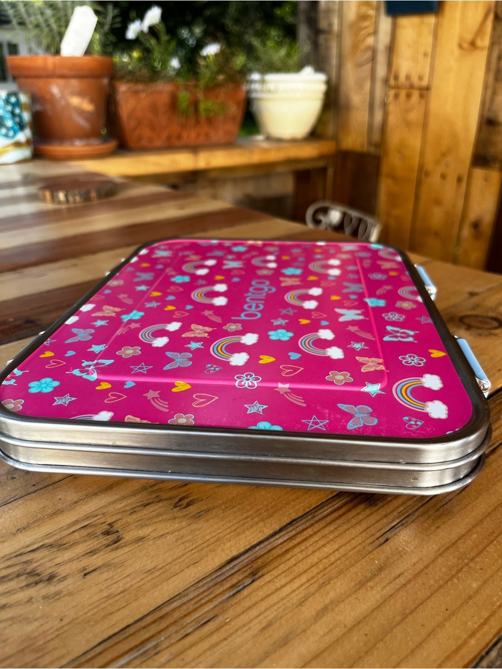 Bentgo Kids Stainless Steel Lunchbox - Rainbows & Butterflies LIKE NEW! - Picture 2 of 12